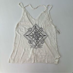 White Graphic Tank Top